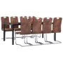 Juego de comedor 9 piezas piel de ante artificial marrón von , Möbelsets für Küchen und Esszimmer - Ref: Foro24-3053174, Prei...