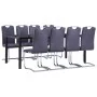 Juego de comedor 9 piezas piel de ante artificial gris by , Furniture sets for kitchens and dining rooms - Ref: Foro24-305317...