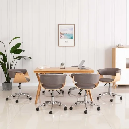 Sillas de comedor giratorias 6 unidades tela color gris taupe de , Sillas de comedor - Ref: Foro24-3054889, Precio: 979,60 €,...