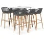 Mesa alta y taburetes de bar 7 piezas blanco y gris von , Möbelsets für Küchen und Esszimmer - Ref: Foro24-3057422, Preis: 52...
