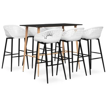Mesa alta y taburetes de bar 7 piezas negro y blanco by , Furniture sets for kitchens and dining rooms - Ref: Foro24-3057474,...
