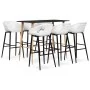 Mesa alta y taburetes de bar 7 piezas negro y blanco by , Furniture sets for kitchens and dining rooms - Ref: Foro24-3057474,...