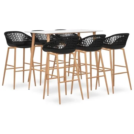Mesa alta y taburetes de bar 7 piezas blanco y negro by , Furniture sets for kitchens and dining rooms - Ref: Foro24-3057448,...