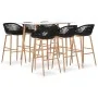 Mesa alta y taburetes de bar 7 piezas blanco y negro by , Furniture sets for kitchens and dining rooms - Ref: Foro24-3057448,...