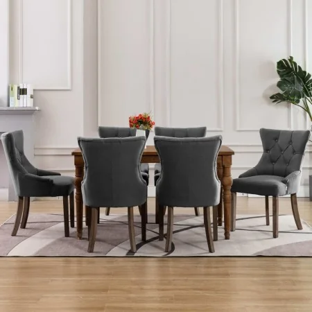 Sillas de comedor 6 unidades tela gris by , dining chairs - Ref: Foro24-3058306, Price: 919,88 €, Discount: %