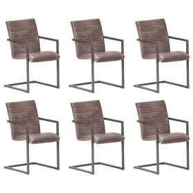Sillas voladizas de comedor 6 unidades cuero auténtico marrón von , Essstühle - Ref: Foro24-3059806, Preis: 878,36 €, Rabatt: %