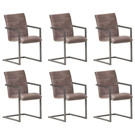 Sillas voladizas de comedor 6 unidades cuero auténtico marrón von , Essstühle - Ref: Foro24-3059806, Preis: 882,66 €, Rabatt: %