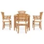 Set de comedor de jardín 5 pzas y cojines madera maciza de teca de , Conjuntos de jardín - Ref: Foro24-3060011, Precio: 809,7...
