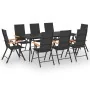 Juego de comedor para jardín 9 piezas negro y marrón de , Conjuntos de jardín - Ref: Foro24-3060093, Precio: 663,29 €, Descue...