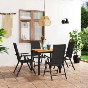 Juego de comedor de jardín 5 piezas negro y marrón by , Garden sets - Ref: Foro24-3060053, Price: 382,20 €, Discount: %