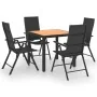 Juego de comedor de jardín 5 piezas negro y marrón von , Gartensets - Ref: Foro24-3060053, Preis: 402,16 €, Rabatt: %