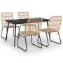 Juego de comedor para jardín 5 piezas ratán sintético y vidrio de , Conjuntos de jardín - Ref: Foro24-3060233, Precio: 631,95...