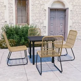 Juego de comedor para jardín 5 piezas ratán sintético y vidrio by , Garden sets - Ref: Foro24-3060238, Price: 541,95 €, Disco...