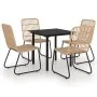 Juego de comedor para jardín 5 piezas ratán sintético y vidrio von , Gartensets - Ref: Foro24-3060238, Preis: 541,95 €, Rabat...