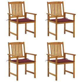 Sillas de jardín con cojines 4 unidades madera maciza de acacia by , Garden chairs - Ref: Foro24-3061186, Price: 309,74 €, Di...