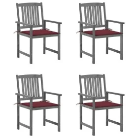 Sillas de jardín con cojines 4 uds madera maciza de acacia gris by , Garden chairs - Ref: Foro24-3061240, Price: 273,12 €, Di...
