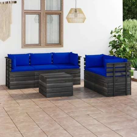 Muebles de palets de jardín 6 piezas cojines madera maciza pino von , Gartensets - Ref: Foro24-3061897, Preis: 581,66 €, Raba...