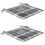 Silla mecedora de madera maciza teca con cojín a cuadros grises de , Sillas de jardín - Ref: Foro24-3062771, Precio: 161,11 €...