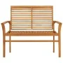 Banco de jardín madera de teca con cojín a cuadros rojo 112 cm von , Gartenbänke - Ref: Foro24-3062662, Preis: 150,46 €, Raba...
