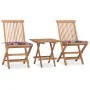 Set comedor de jardín plegable 3 piezas madera de teca cojines de , Conjuntos de jardín - Ref: Foro24-3063211, Precio: 162,19...