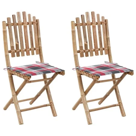 Sillas de jardín plegables 2 unidades bambú con cojines von , Gartenstühle - Ref: Foro24-3064000, Preis: 111,10 €, Rabatt: %