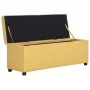 Banco con espacio de almacenaje 116 cm poliéster amarillo by , Benches for halls and storage - Ref: Foro24-281324, Price: 168...