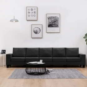 Sofá de 5 plazas de tela negro by , Sofas - Ref: Foro24-287146, Price: 538,41 €, Discount: %