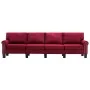 Sofá de 4 plazas de tela color vino tinto by , Sofas - Ref: Foro24-287178, Price: 456,91 €, Discount: %