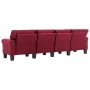 Sofá de 4 plazas de tela color vino tinto by , Sofas - Ref: Foro24-287178, Price: 456,91 €, Discount: %