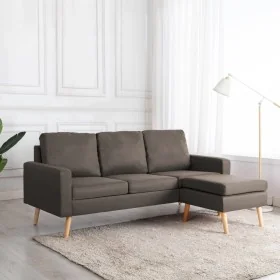 Sofá de 3 plazas con reposapiés de tela gris taupe von , Sofas - Ref: Foro24-288731, Preis: 444,25 €, Rabatt: %