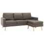Sofá de 3 plazas con reposapiés de tela gris taupe by , Sofas - Ref: Foro24-288731, Price: 444,25 €, Discount: %