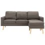 Sofá de 3 plazas con reposapiés de tela gris taupe by , Sofas - Ref: Foro24-288731, Price: 444,25 €, Discount: %