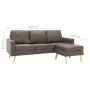 Sofá de 3 plazas con reposapiés de tela gris taupe by , Sofas - Ref: Foro24-288731, Price: 444,25 €, Discount: %