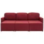 Sofá cama modular de 3 plazas tela color vino tinto by , Sofas - Ref: Foro24-288790, Price: 453,74 €, Discount: %