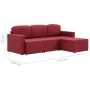 Sofá cama modular de 3 plazas tela color vino tinto by , Sofas - Ref: Foro24-288790, Price: 453,74 €, Discount: %