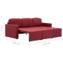 Sofá cama modular de 3 plazas tela color vino tinto by , Sofas - Ref: Foro24-288790, Price: 453,74 €, Discount: %