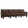 Sofá de 4 plazas de tela marrón by , Sofas - Ref: Foro24-287173, Price: 493,62 €, Discount: %