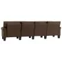 Sofá de 4 plazas de tela marrón by , Sofas - Ref: Foro24-287173, Price: 493,62 €, Discount: %