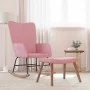 Silla mecedora con reposapiés terciopelo rosa de , Mecedoras - Ref: Foro24-327758, Precio: 159,72 €, Descuento: %