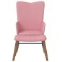 Silla mecedora con reposapiés terciopelo rosa de , Mecedoras - Ref: Foro24-327758, Precio: 159,72 €, Descuento: %