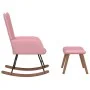 Silla mecedora con reposapiés terciopelo rosa de , Mecedoras - Ref: Foro24-327758, Precio: 159,72 €, Descuento: %