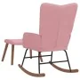 Silla mecedora con reposapiés terciopelo rosa de , Mecedoras - Ref: Foro24-327758, Precio: 159,72 €, Descuento: %