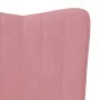 Silla mecedora con reposapiés terciopelo rosa de , Mecedoras - Ref: Foro24-327758, Precio: 159,72 €, Descuento: %