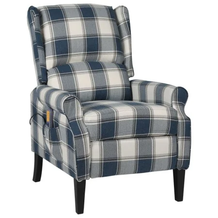 Sillón de masaje reclinable de tela azul de , Sillones de masaje eléctricos - Ref: Foro24-329316, Precio: 187,32 €, Descuento: %