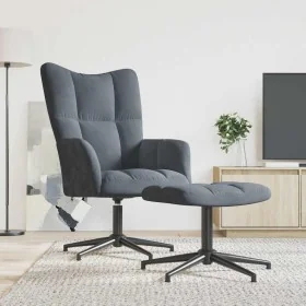 Sillón de relax con taburete terciopelo gris oscuro by , Armchairs - Ref: Foro24-328107, Price: 145,07 €, Discount: %