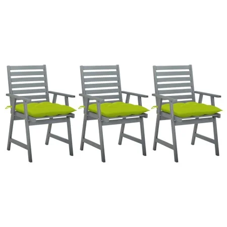 Sillas comedor de jardín 3 uds madera maciza acacia y cojines de , Sillas de jardín - Ref: Foro24-3064454, Precio: 288,73 €, ...