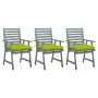 Sillas comedor de jardín 3 uds madera maciza acacia y cojines de , Sillas de jardín - Ref: Foro24-3064454, Precio: 288,73 €, ...
