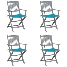 Sillas de jardín plegables 4 uds cojines madera maciza acacia by , Garden chairs - Ref: Foro24-3064513, Price: 183,22 €, Disc...