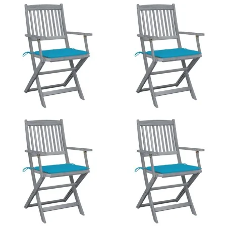 Sillas de jardín plegables 4 uds cojines madera maciza acacia von , Gartenstühle - Ref: Foro24-3064513, Preis: 183,19 €, Raba...