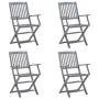 Sillas de jardín plegables 4 uds cojines madera maciza acacia von , Gartenstühle - Ref: Foro24-3064513, Preis: 183,19 €, Raba...